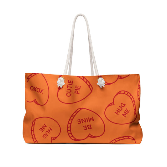 Cute Cat & Love Heart Weekender Bag - Perfect for Travel & Gifts
